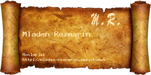 Mladen Rozmarin névjegykártya